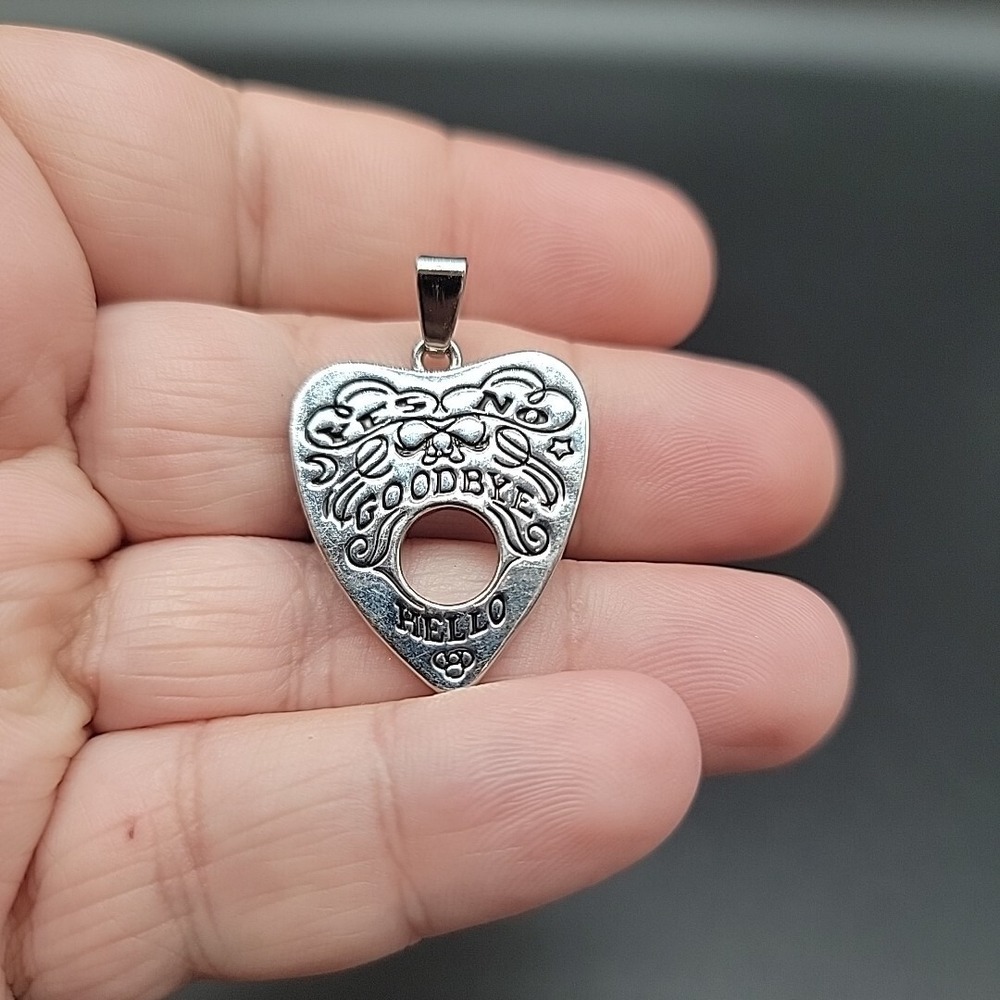 Ouija Planchette Metal Pendant Spirit Board Witch Pagan Halloween Ghosts Commune